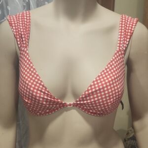 Red & White Checkered Bikini Top from We wore What